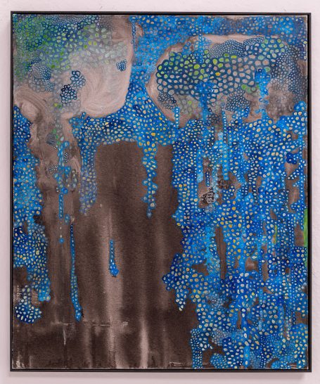 Blauregen, 2025, Öl und Tusche auf Leinwand, 120x100 cm